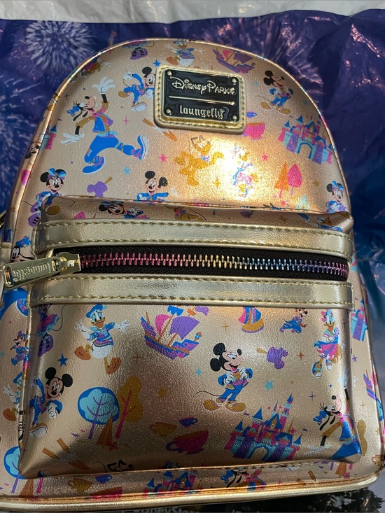 Loungefly Other - Loungefly Disney Parks Rose Gold 70th Anniversary Mickey & Friends Mini Backpack